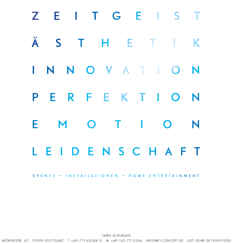 F/CONCEPT . Elektroakustische Konzeptionen . Medien- & Veranstaltungstechnik